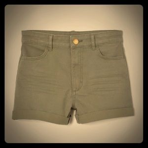 H & M Denim Olive Denim Shorts